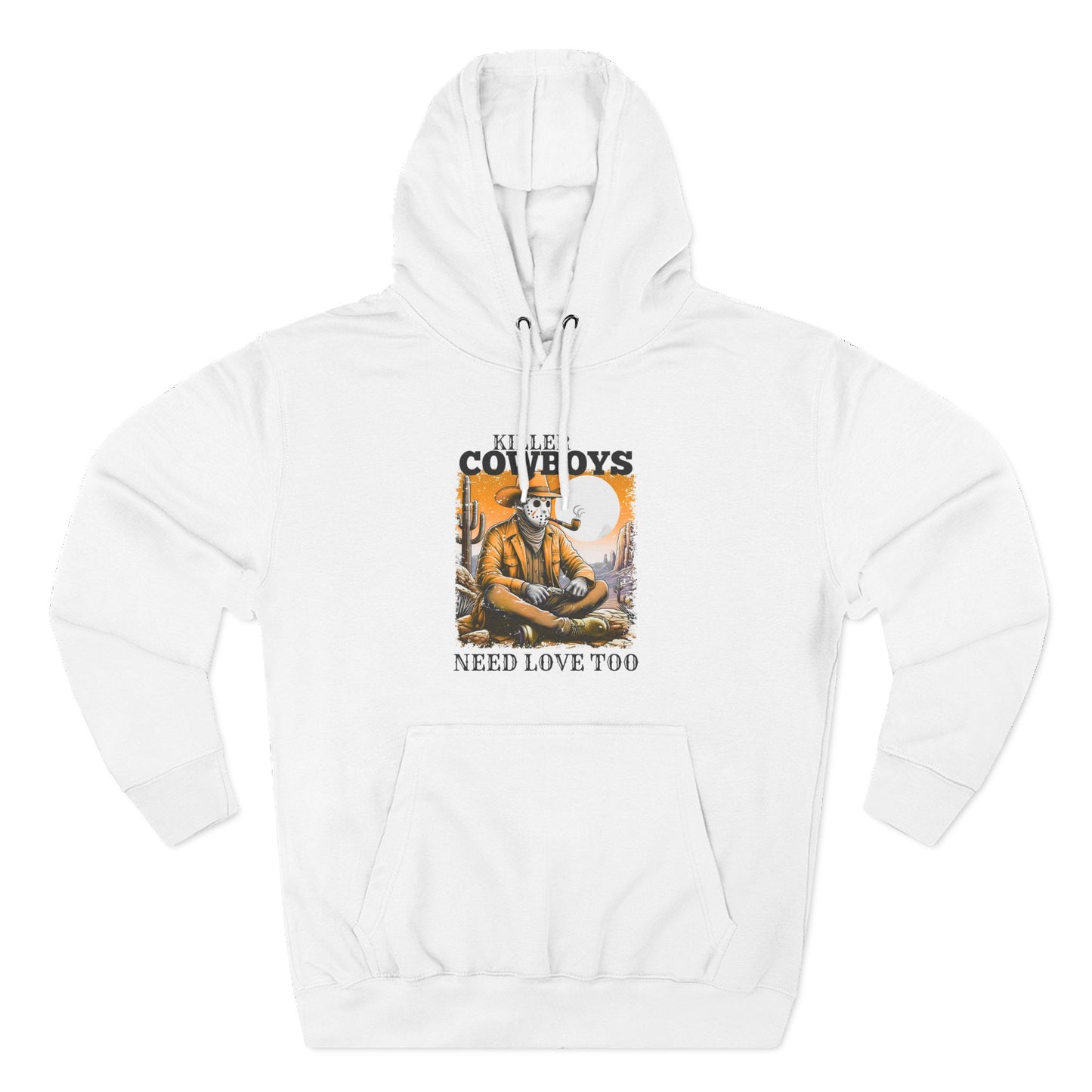 Three-Panel Fleece Hoodie-Front & Back Images
