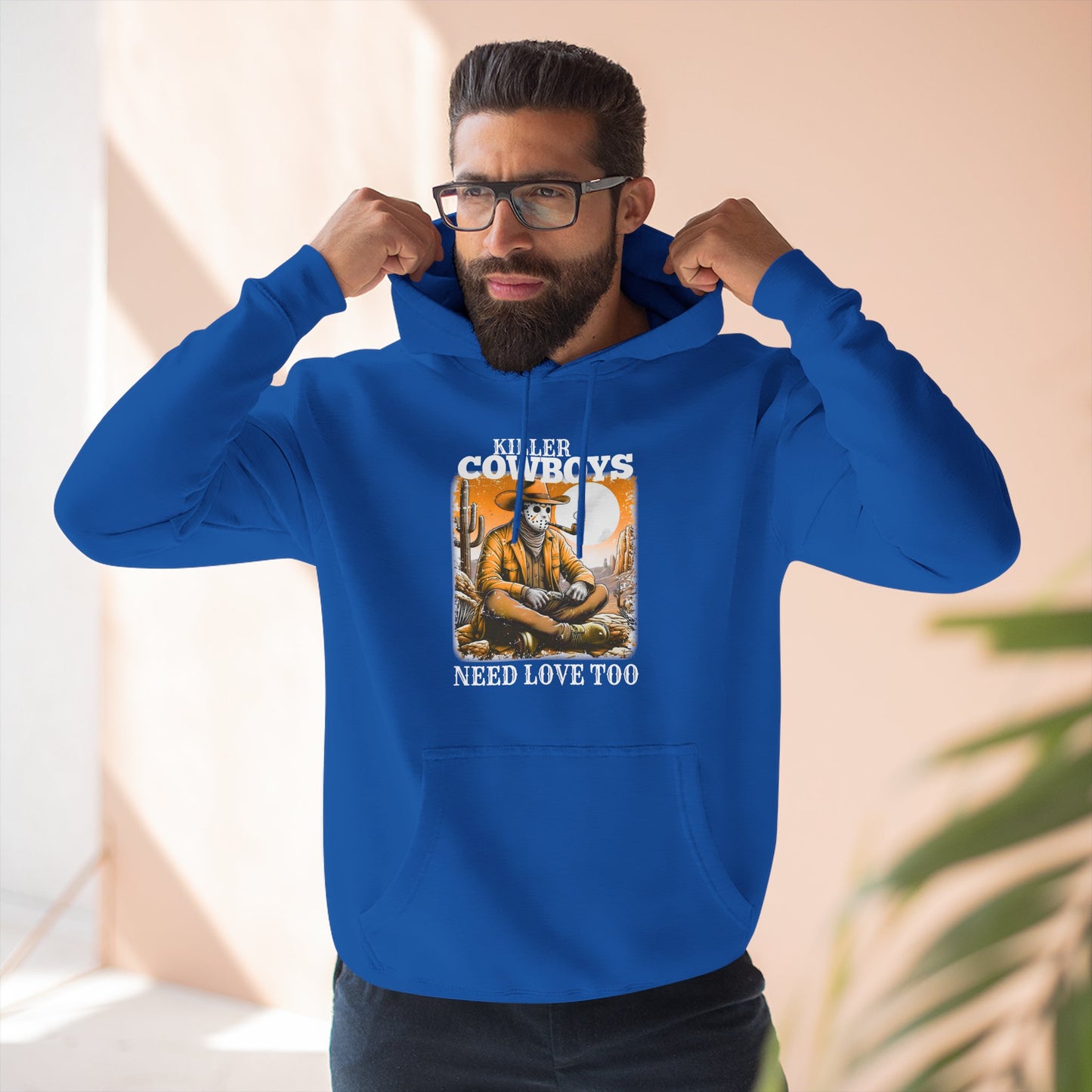 Three-Panel Fleece Hoodie-Front & Back Images