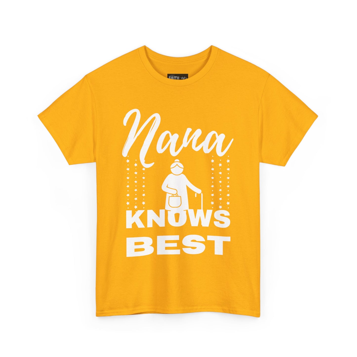 Unisex Heavy Cotton Tee - Nana Knows Best, Gift for Grandma, Family Reunion, Mother's Day, Casual Everyday Wear