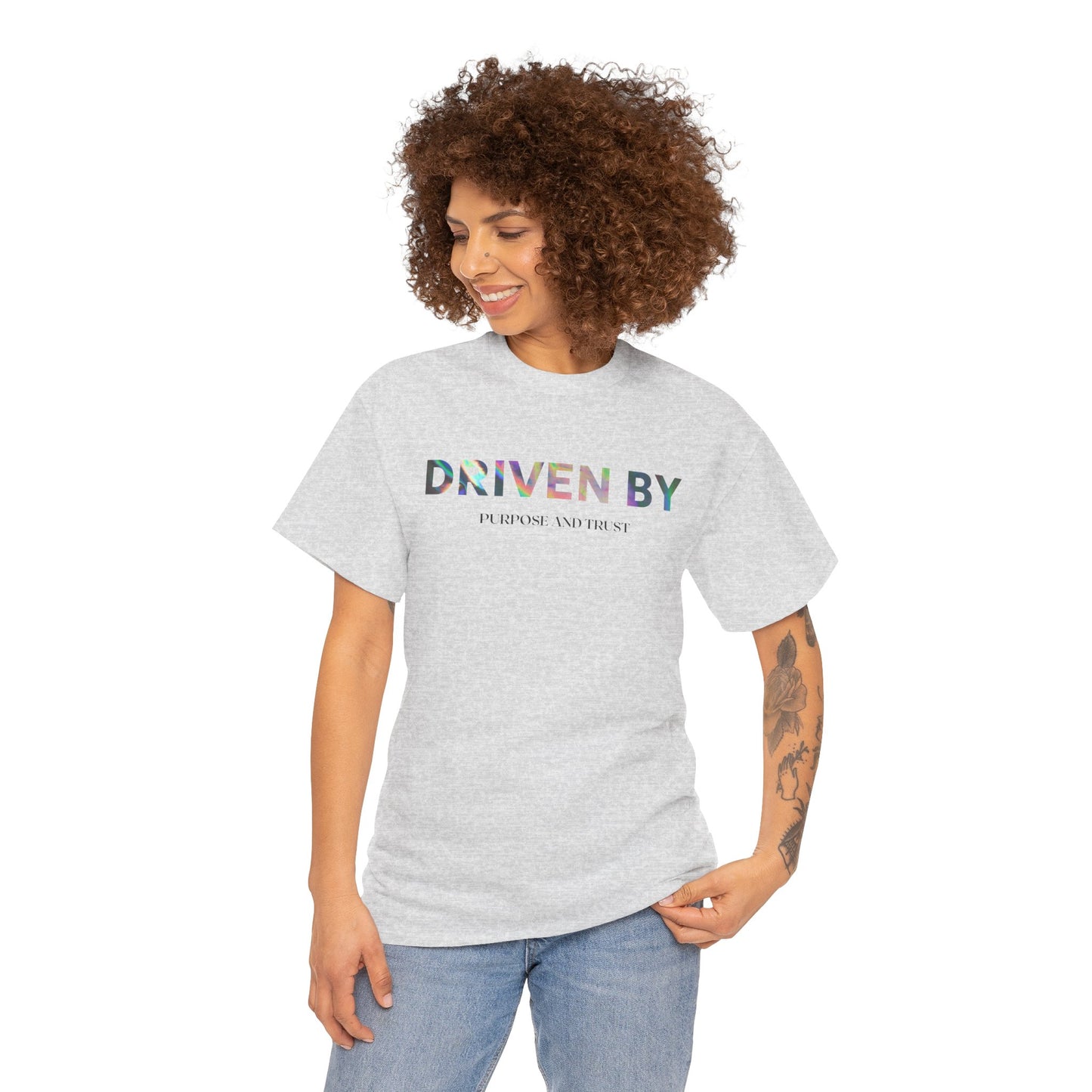 Driven By Inspiration Unisex Heavy Cotton Tee, Motivational Shirt, Casual Wear, Gift Idea for Friends, Positive Vibes, Everyday Style