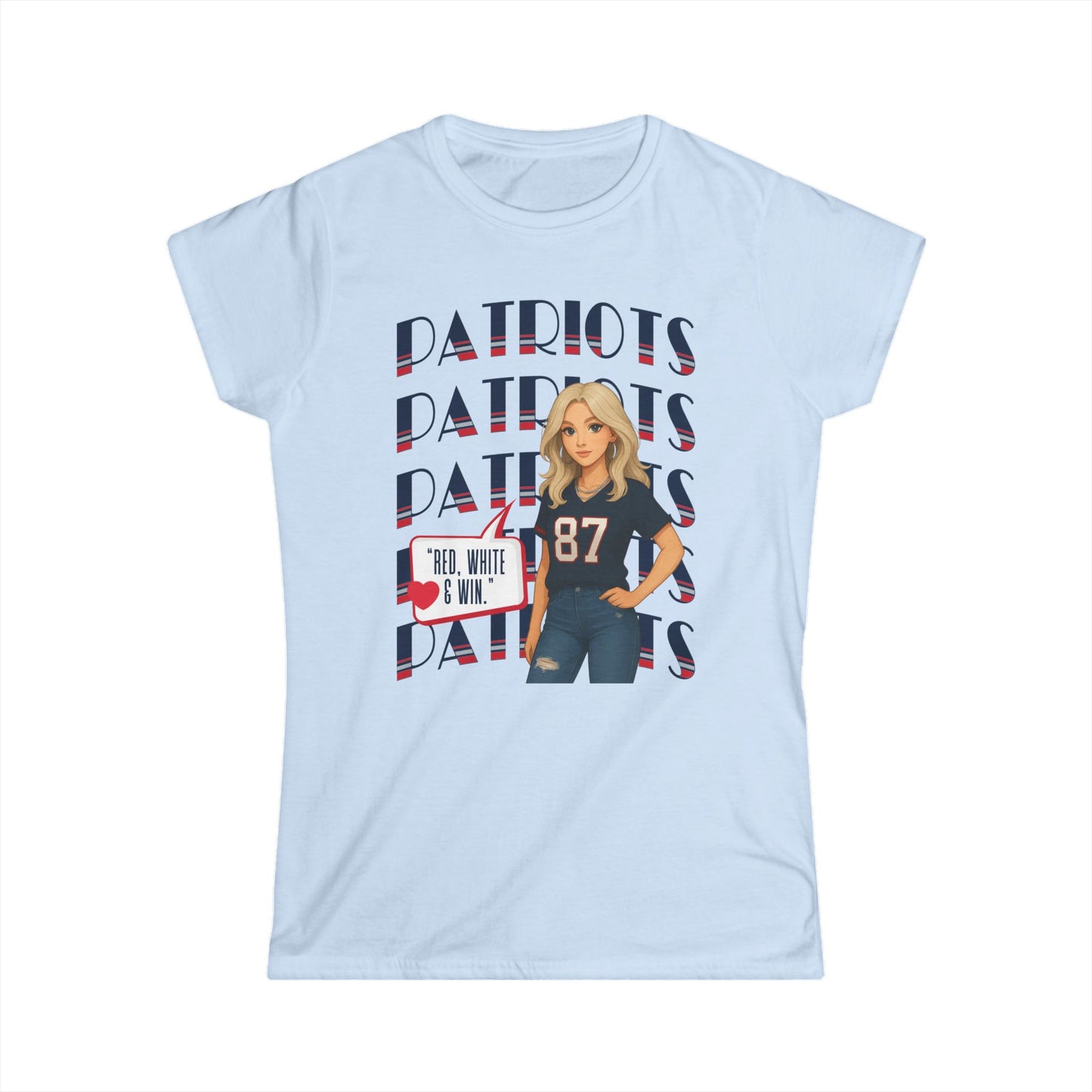 FaithStyles “Red, White & Win” Patriots Graphic Tee – Game Day Limited Edition