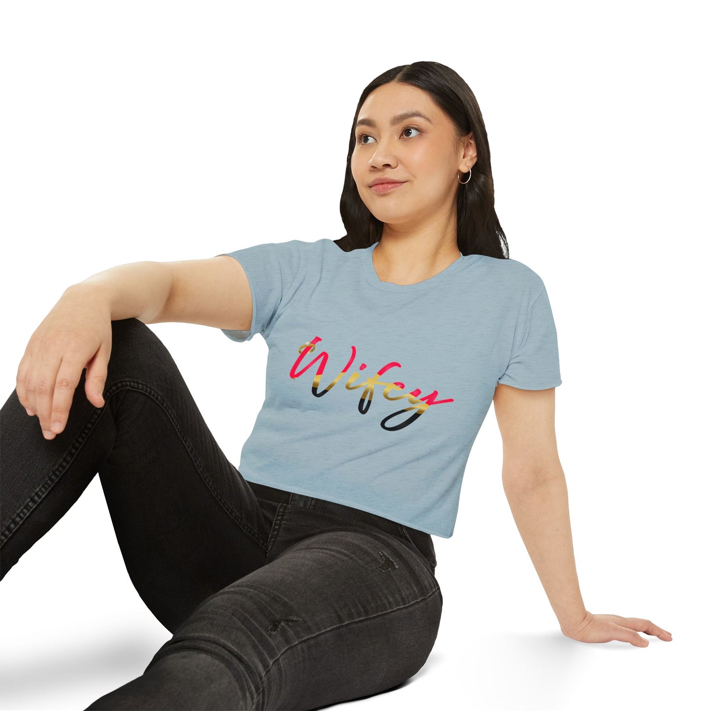 Women's Festival Crop Top, Cute Wifey Top, Summer Crop Shirt, Boho Style Tee, Trendy Women's Apparel, Festival Outfit