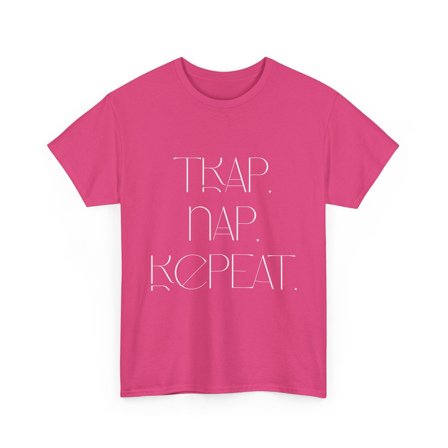 Unisex Heavy Cotton Tee - 'Trap. Nap. Repeat.' Motivational Shirt for Relaxation and Leisure