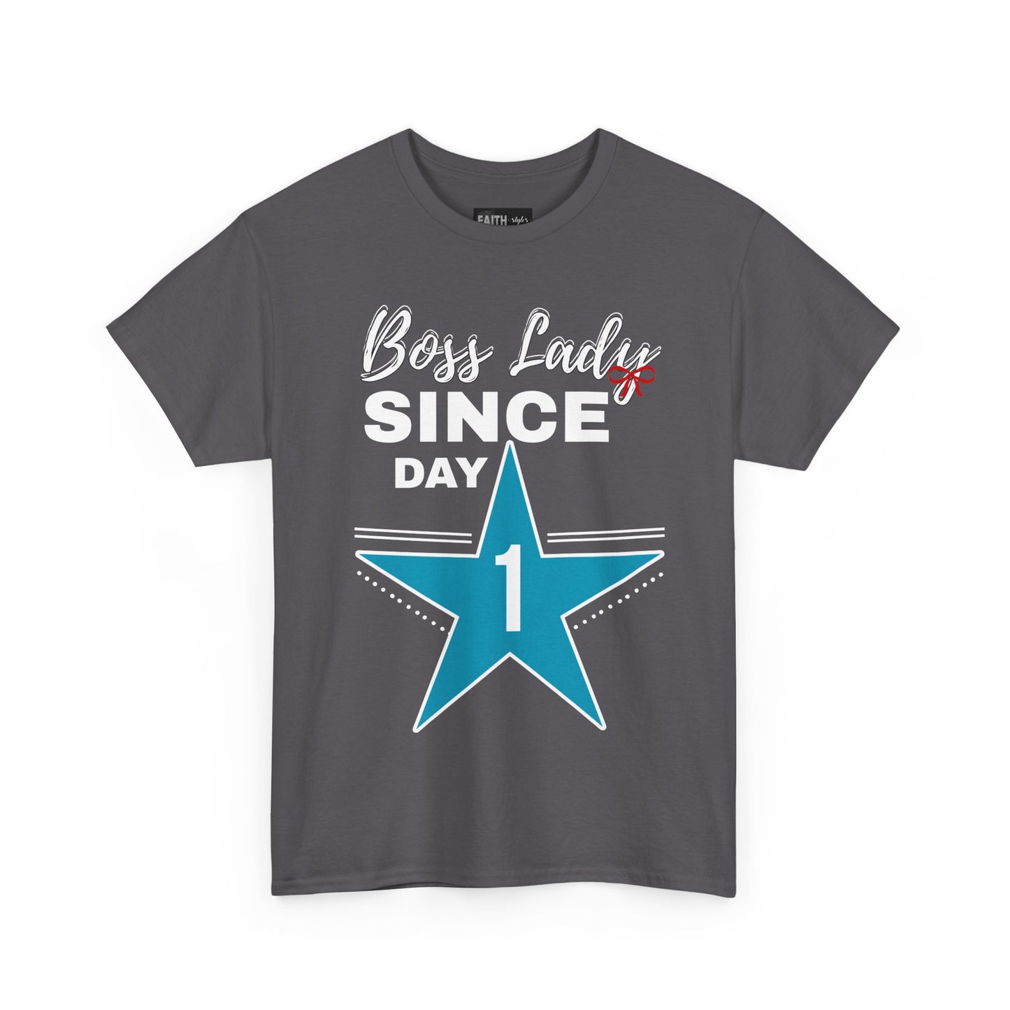 Boss Lady Since Day 1 Tee - Unisex Heavy Cotton Shirt, Perfect for Bosses, Gifts, Celebrations, Fun Occasions, Casual Wear