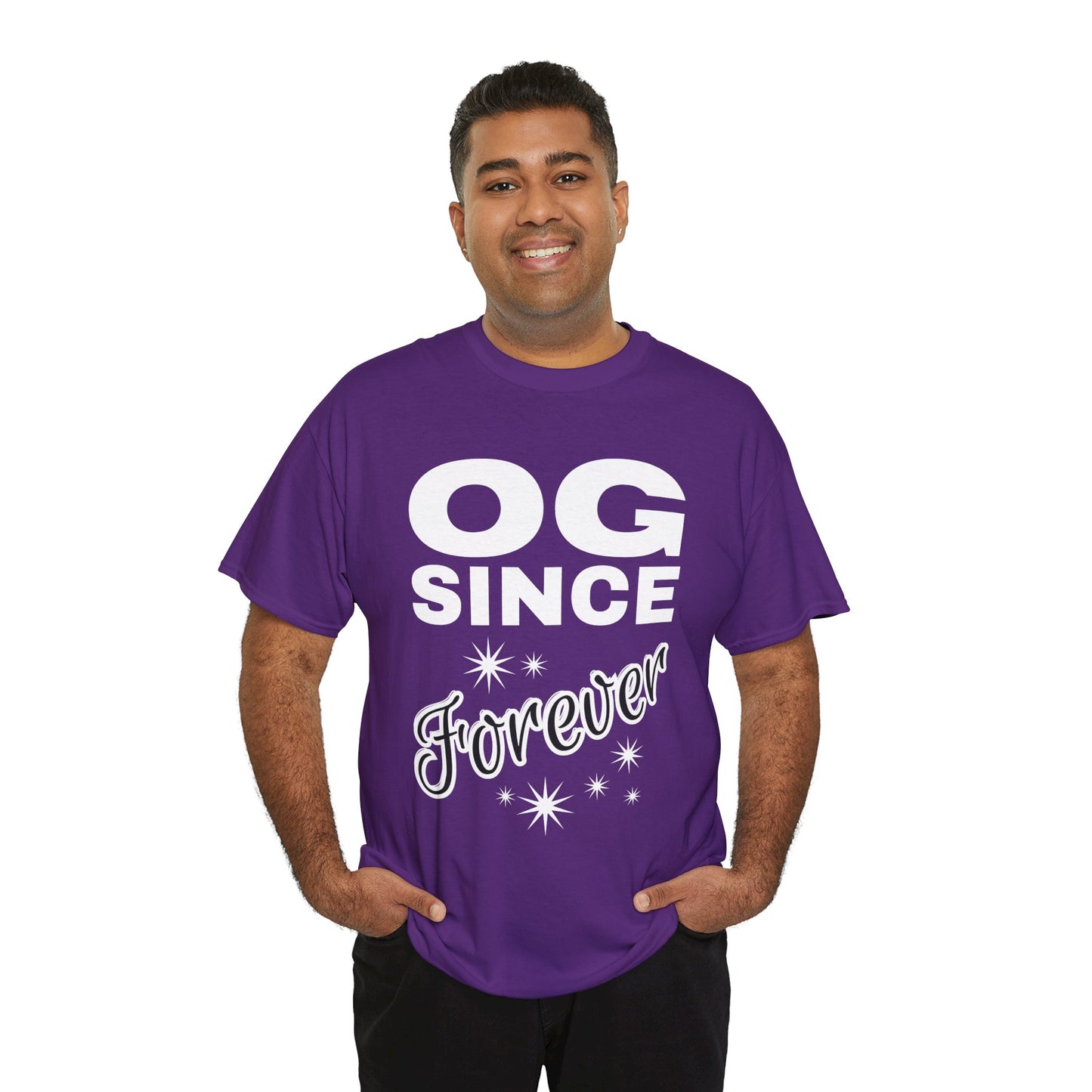 Grandpa Heavy Cotton Tee - OG Since Forever, Casual Tee, Trendy Graphic Shirt, Gift for Friends, Streetwear Fashion