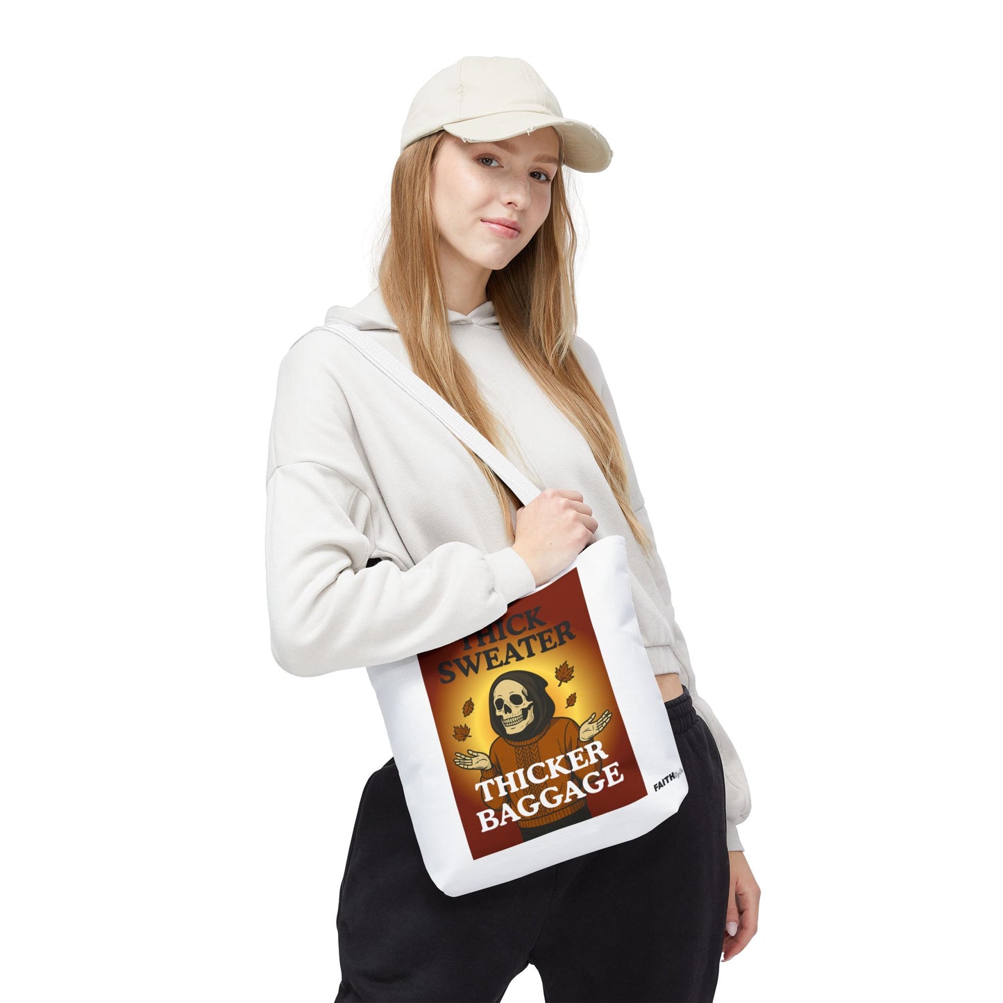 FaithStyles Fall-Themed Thicker Baggage Tote Bag, Halloween, Autumn Vibes, Eco-Friendly Gift, Spooky Baggage, Seasonal Carryall, Shopping Bag, Casual Style
