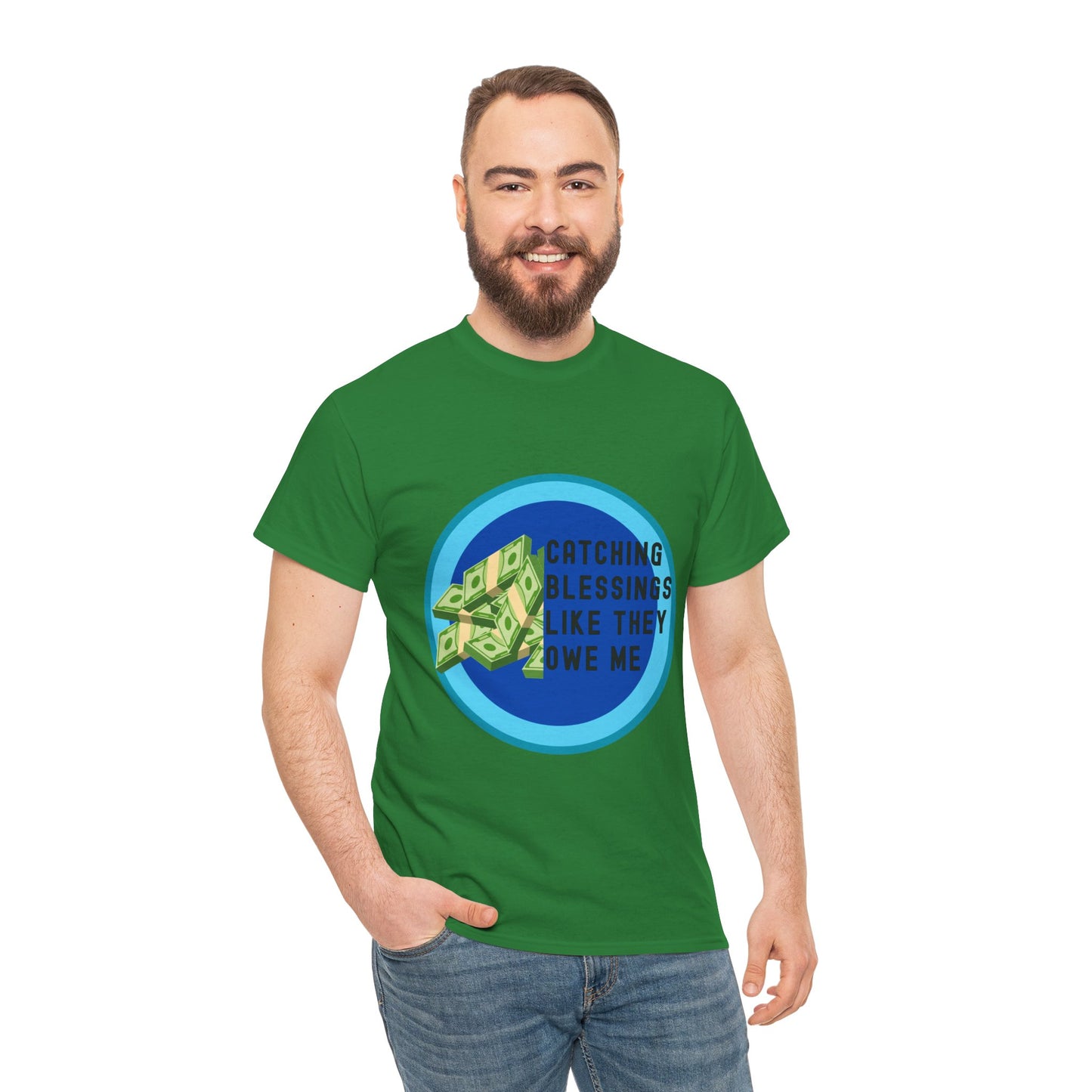 Catching Blessings Unisex Heavy Cotton Tee - Motivational Graphic T-Shirt