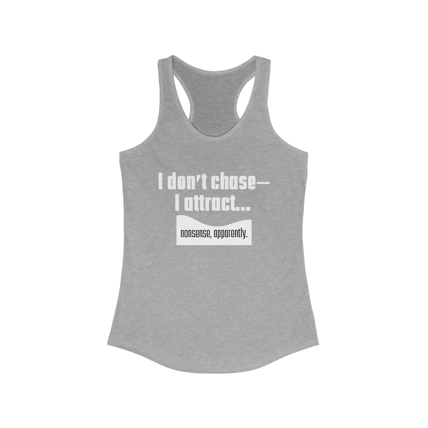 Attraction Quote Racerback Tank, Motivational Fitness Top, Women's Workout Wear, Gift for Her, Inspirational Gym Apparel