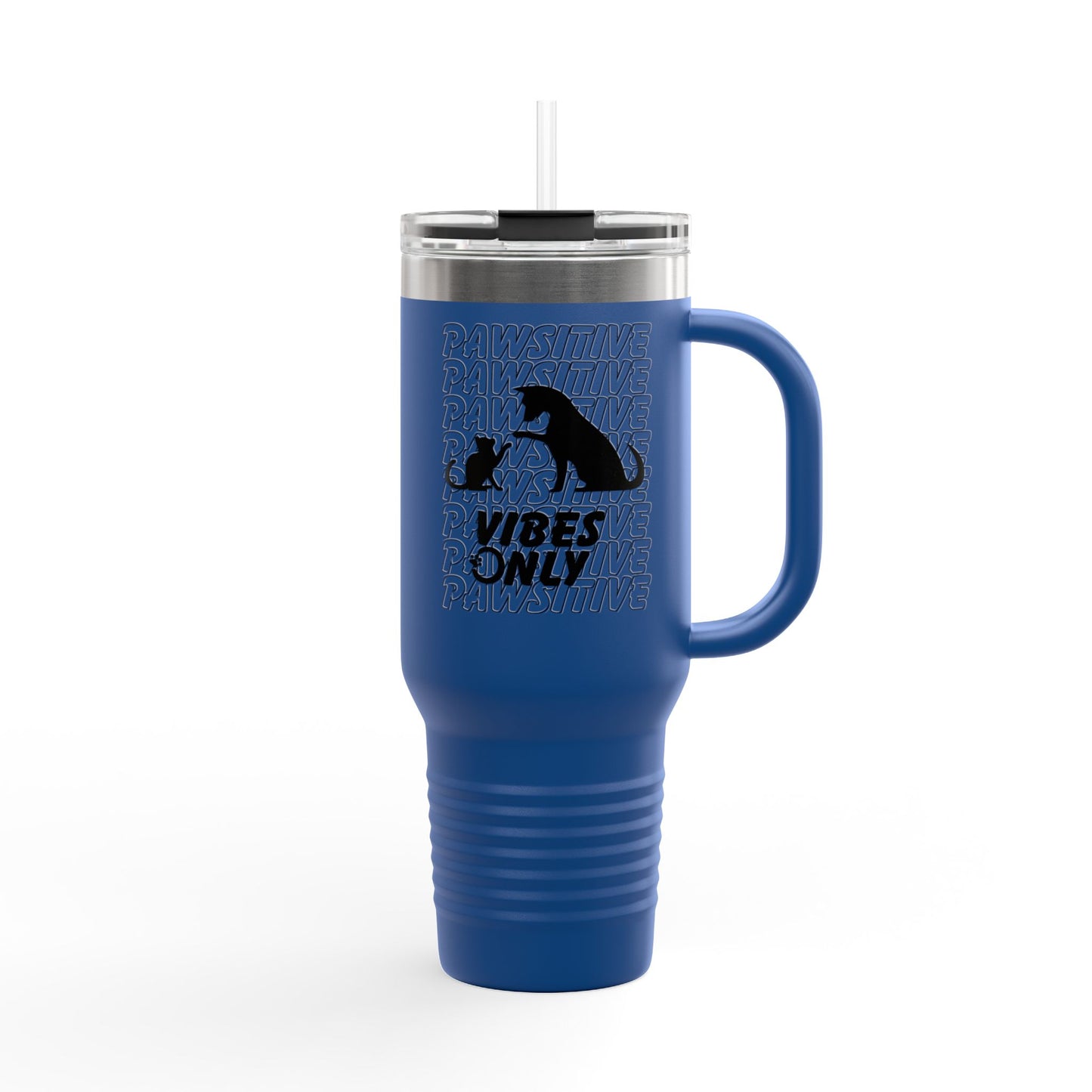 Insulated Travel Mug, 40oz-PAWSITIVE VIBES ONLY