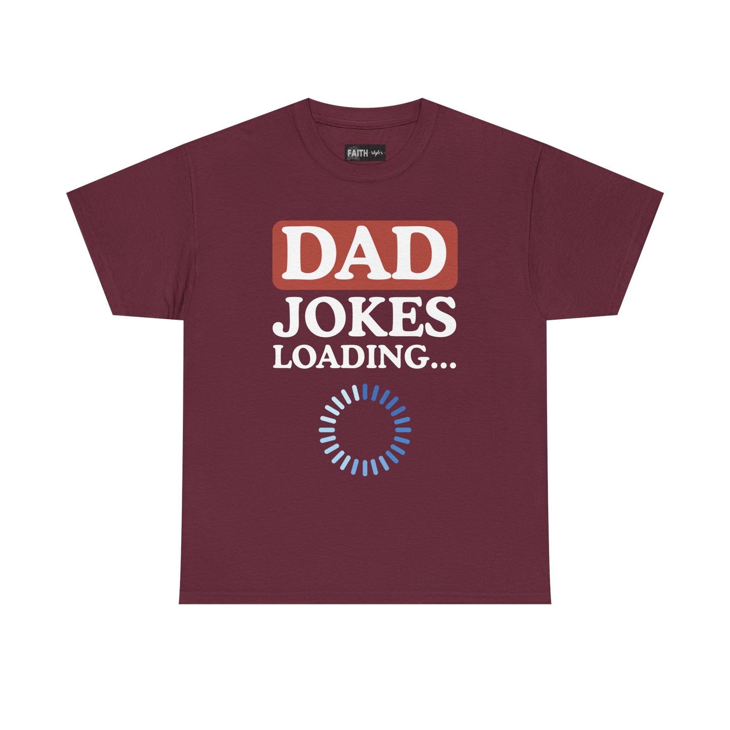 Dad Jokes Loading Unisex Heavy Cotton Tee, Funny Father's Day Gift, Humor T-Shirt, Dad Shirt, Gag Gift for Dads, Casual Everyday Wear