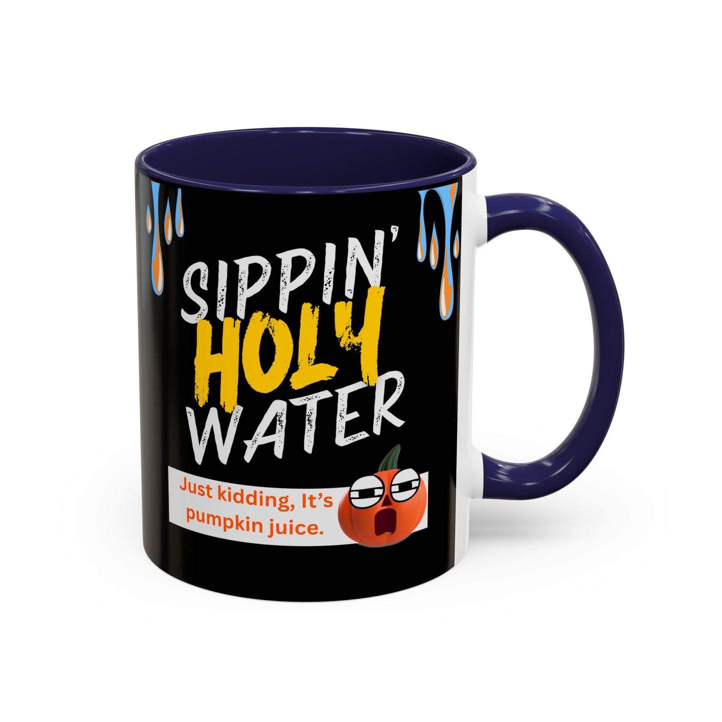 Sippin' Holy Water Coffee Mug, Funny Pumpkin Juice Mug, Halloween Coffee Cup, Unique Gift for Fall, Cute Office Mug, Quirky Kitchenware