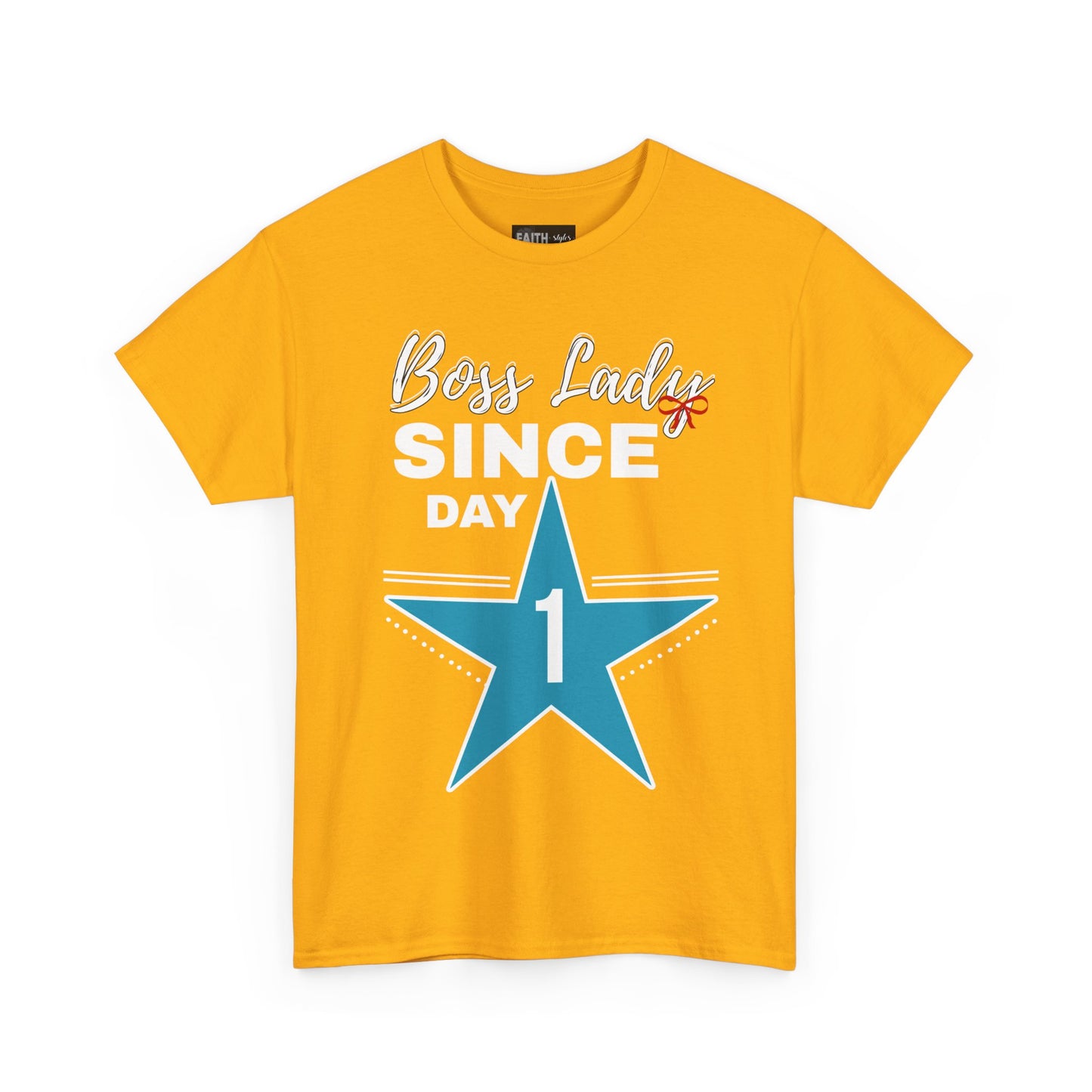 Boss Lady Since Day 1 Tee - Unisex Heavy Cotton Shirt, Perfect for Bosses, Gifts, Celebrations, Fun Occasions, Casual Wear
