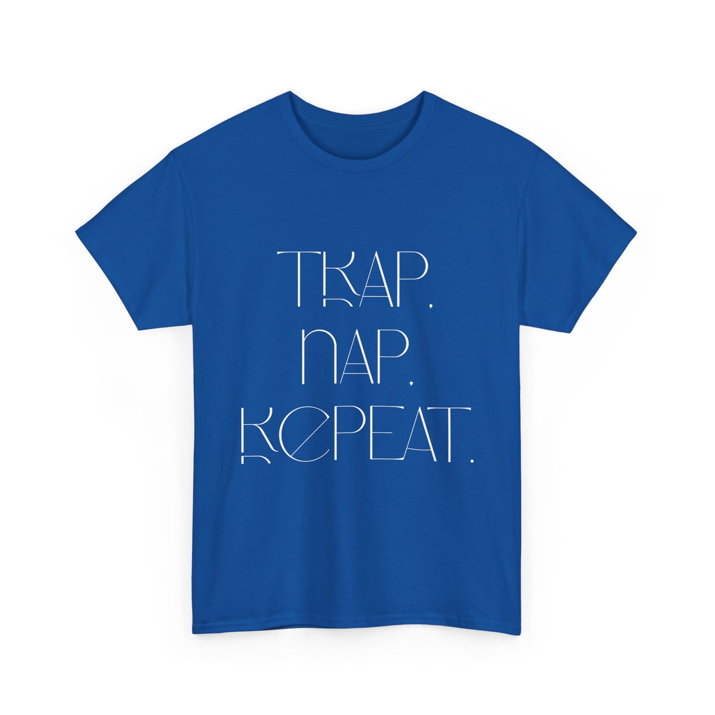 Unisex Heavy Cotton Tee - 'Trap. Nap. Repeat.' Motivational Shirt for Relaxation and Leisure