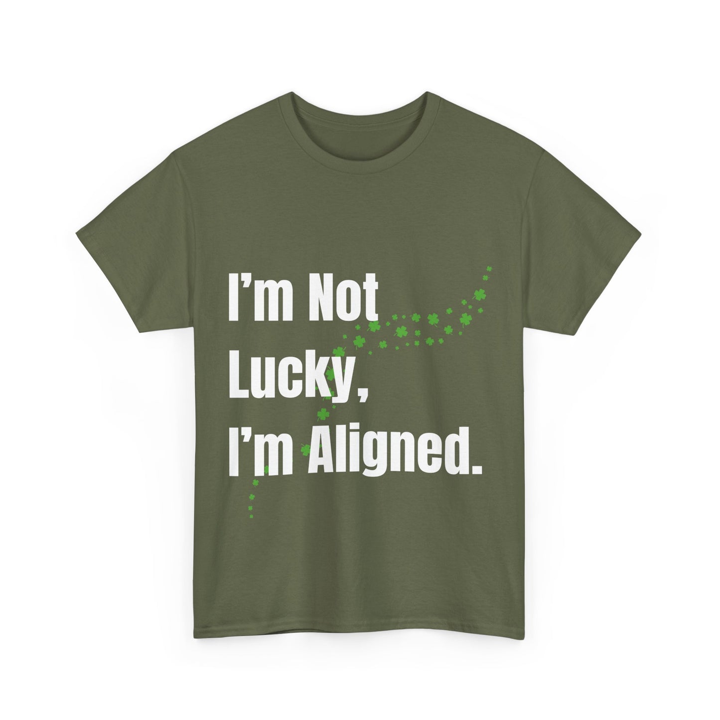 "I’m Not Lucky, I’m Aligned" Unisex Heavy Cotton T-shirt - Motivational Tee for Positivity and Alignment