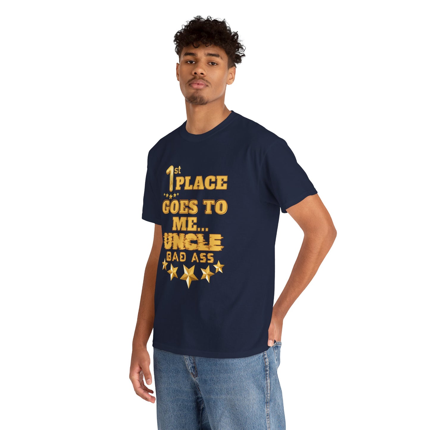 1st Place Uncle Badass Tee | Funny Gift for Uncle, Unisex Cotton Shirt, Family Reunion, Birthday Celebration, Casual Wear