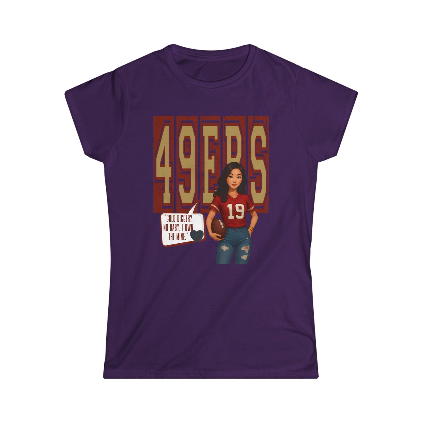 49ers Women's Softstyle Tee, sporty t-shirt, football fan shirt, casual apparel, NFL women's top, game day outfit