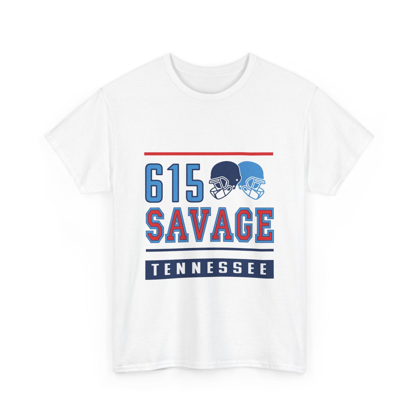 615 Savage Tennessee Male Heavy Cotton Tee - Casual Wear, Sports Fan Apparel, Gift for Him/Her, Tennessee Pride Shirt, Everyday Comfort