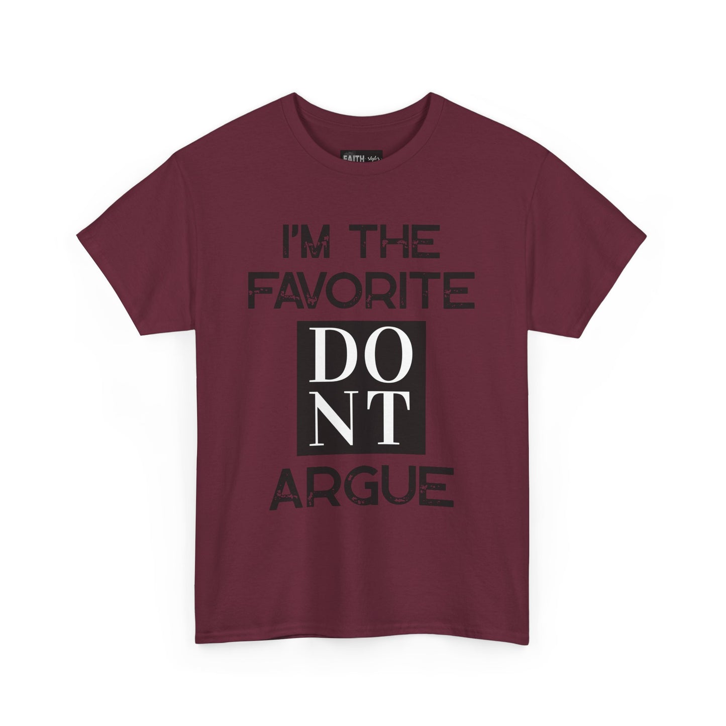 I'm the Favorite Unisex Heavy Cotton Tee, Funny Tee Shirt for Friends, Family Gift, Humor Top, Casual Wear, Birthday Gift, Everyday Comfort