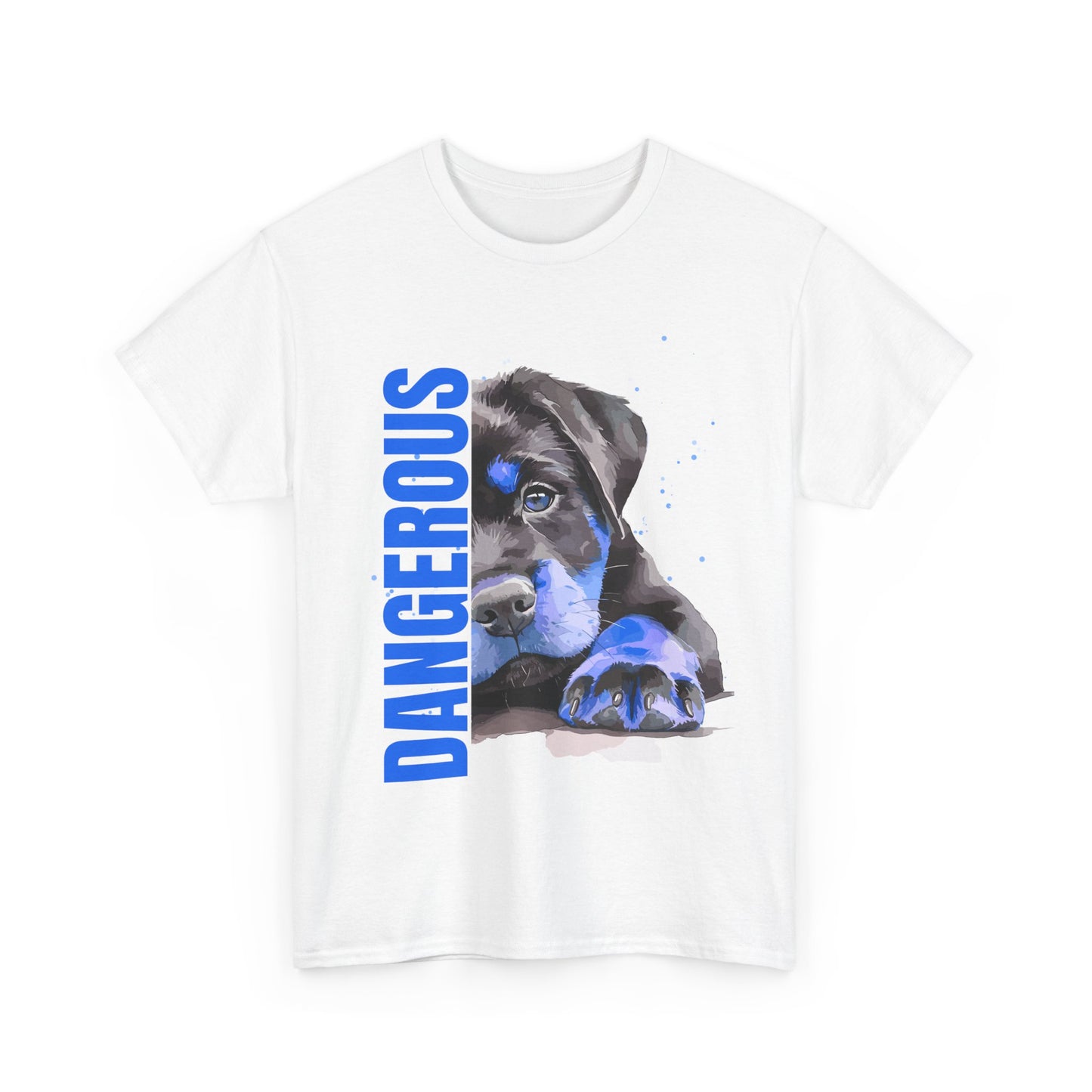 "'DANGEROUS" Cool Dog Lover Tee - Unisex Heavy Cotton T-Shirt