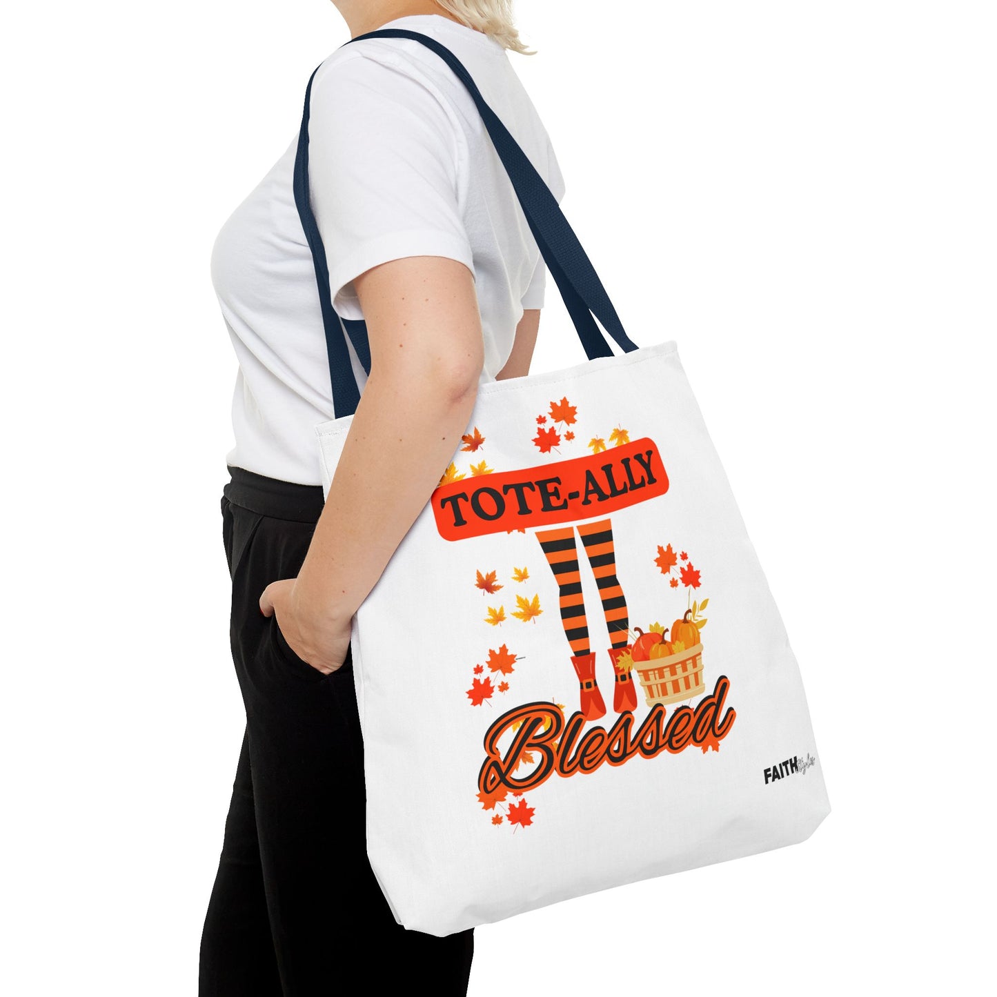 FaithStyles Blessed Holiday Tote Bag, Autumn Tote, Fall Accessories, Gift for Her, Seasonal Shopping Bag, Cute Grocery Bag