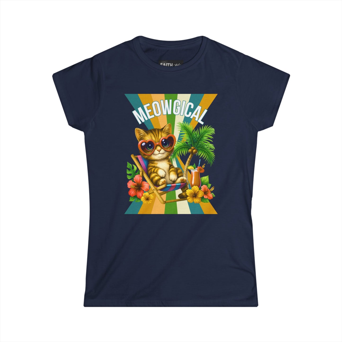 Meowgical Cat T-Shirt, Cute Cat Tee, Summer Vibes Shirt, Gift for Cat Lovers, Beach Day Outfit, Fun Casual Graphic Tee
