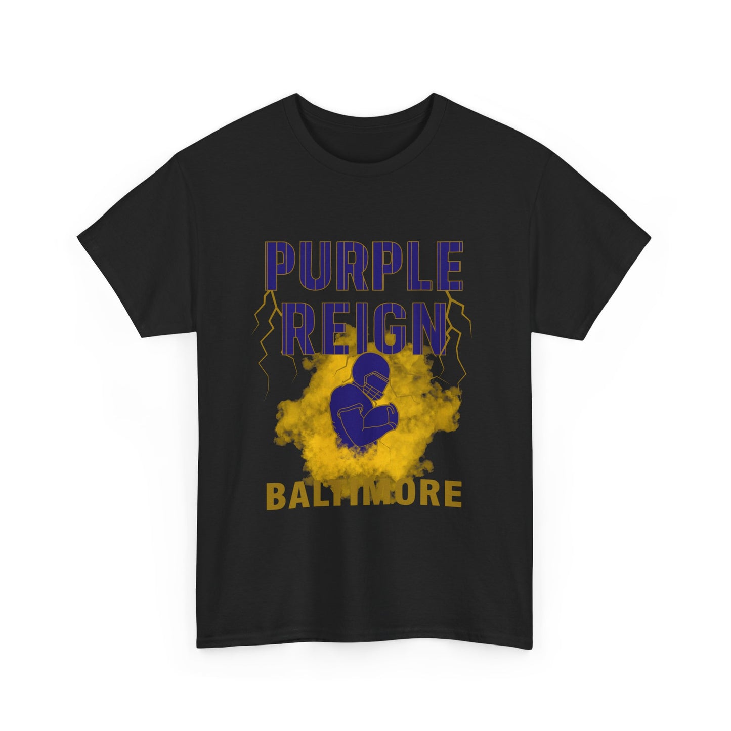 Purple Reign Male Cotton Tee - Bold Style for Baltimore Fans, Casual