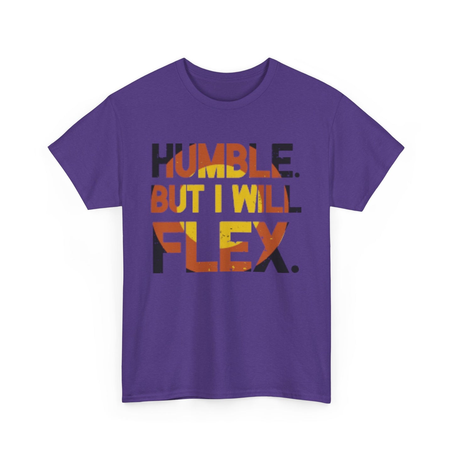 Male Heavy Cotton Tee - 'Humble. But I Will Flex.' Motivational Shirt, Gift for Fitness Lovers, Casual Top, Birthday Gift, Gym Wear