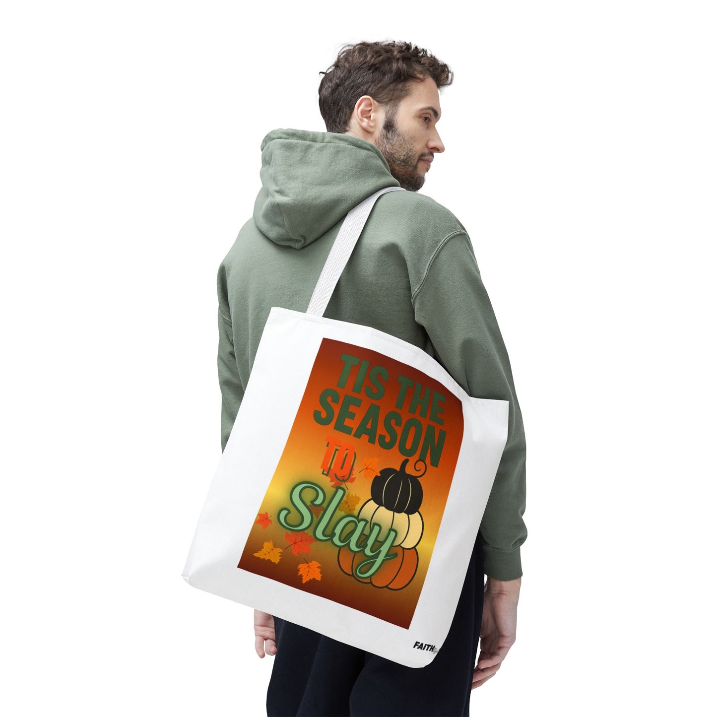 FaithStyles Seasonal Tote Bag: 'Tis the Season to Slay | Fall Shopping Bag, Halloween Tote, Autumn Handbag, Gift Bag, Eco-Friendly Tote
