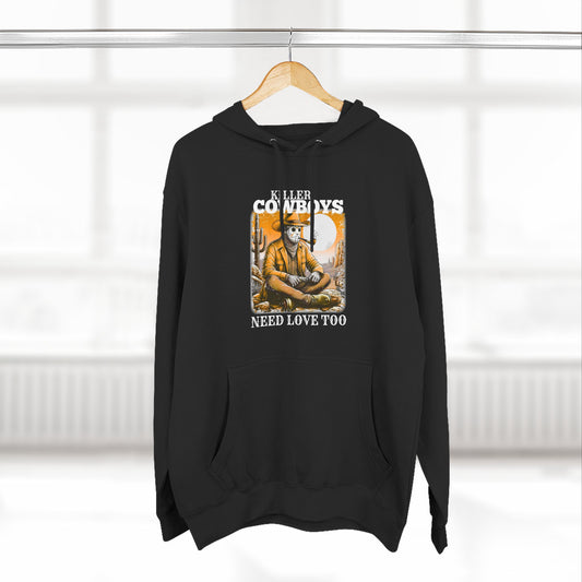 Three-Panel Fleece Hoodie-Front & Back Images