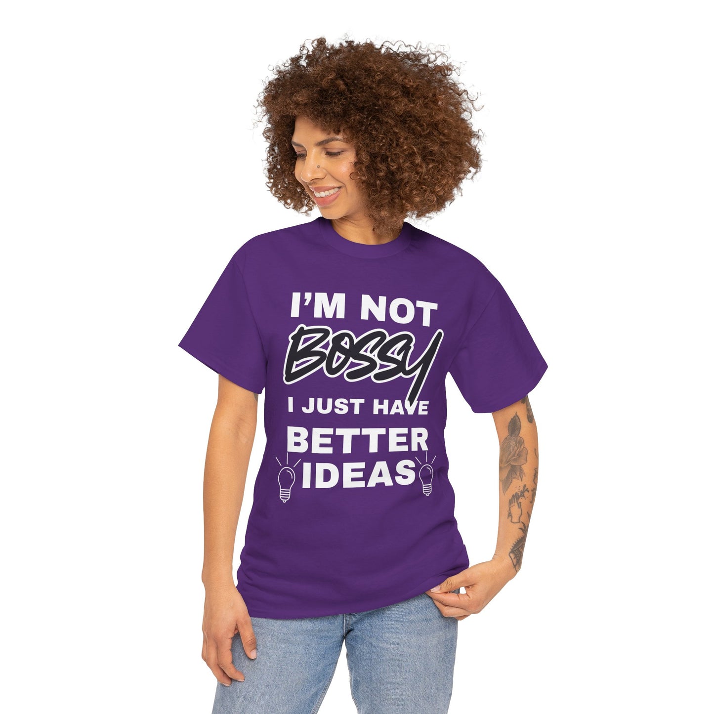 Funny Unisex Heavy Cotton Tee - I'm Not Bossy, Gift for Her, Empowerment Shirt, Casual Wear, Friendship Gift, Birthday Present