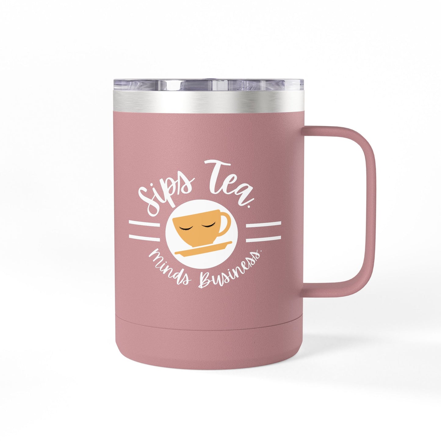 Coffee Lover's Tumbler with Sips Tea Design, Insulated Mug for Home, Travel, Gift for Coffee & Tea Lovers, Birthday, Office, Everyday Use