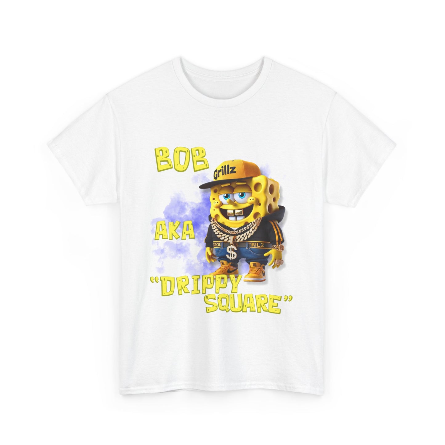 "DRIPPY SQUARE" Funny Unisex Heavy Cotton Tee - Graphic T-Shirt