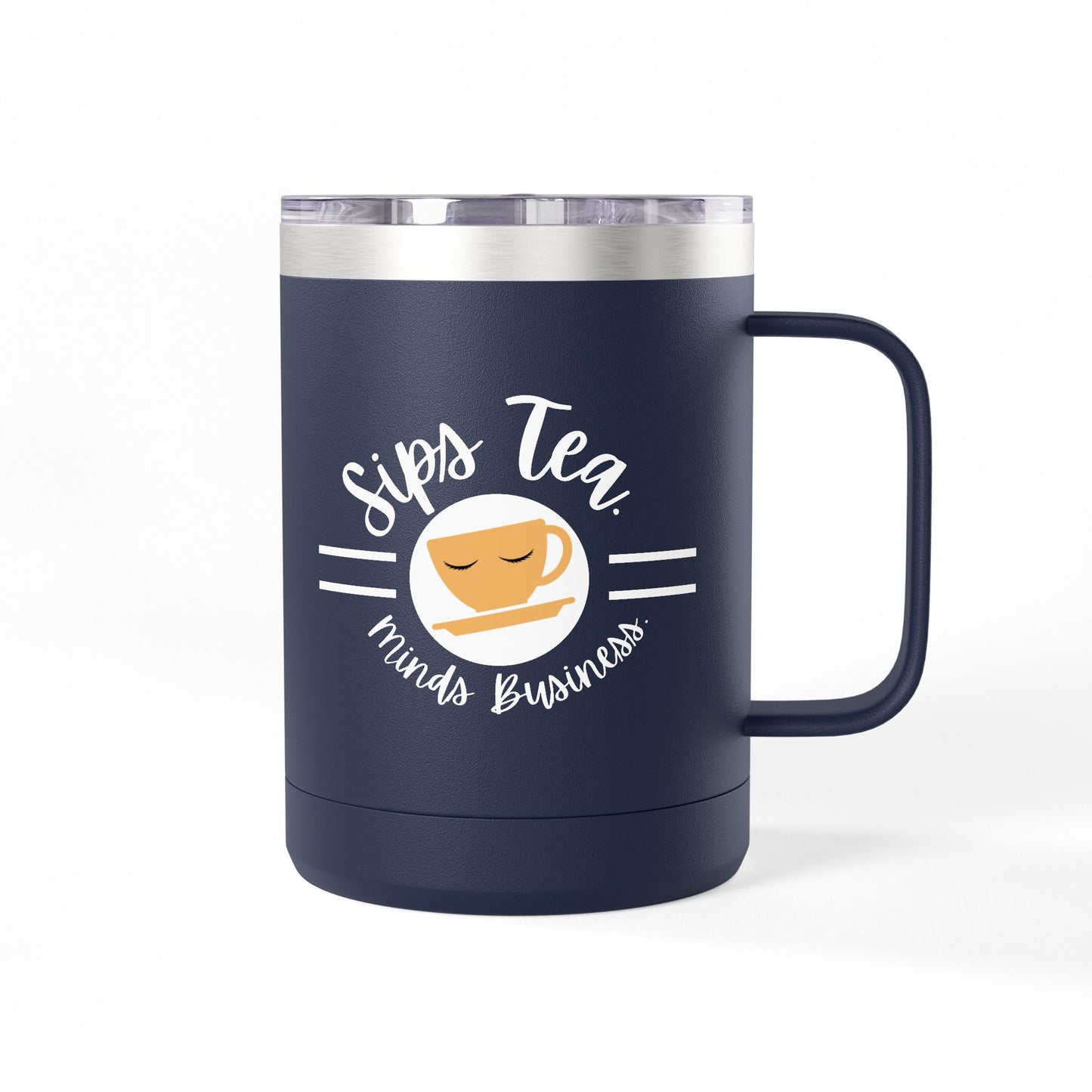 Coffee Lover's Tumbler with Sips Tea Design, Insulated Mug for Home, Travel, Gift for Coffee & Tea Lovers, Birthday, Office, Everyday Use