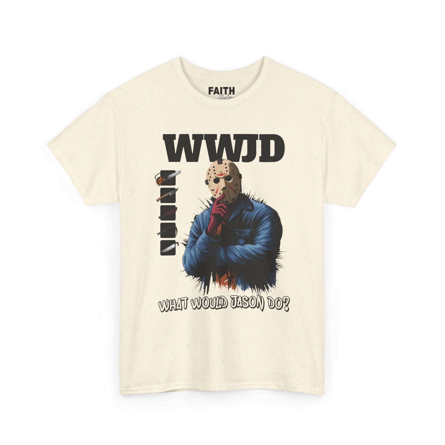 WWJD Unisex Heavy Cotton Tee, Graphic T-Shirt, Casual Wear, Gift for Him, Trendy Apparel, Statement Tee