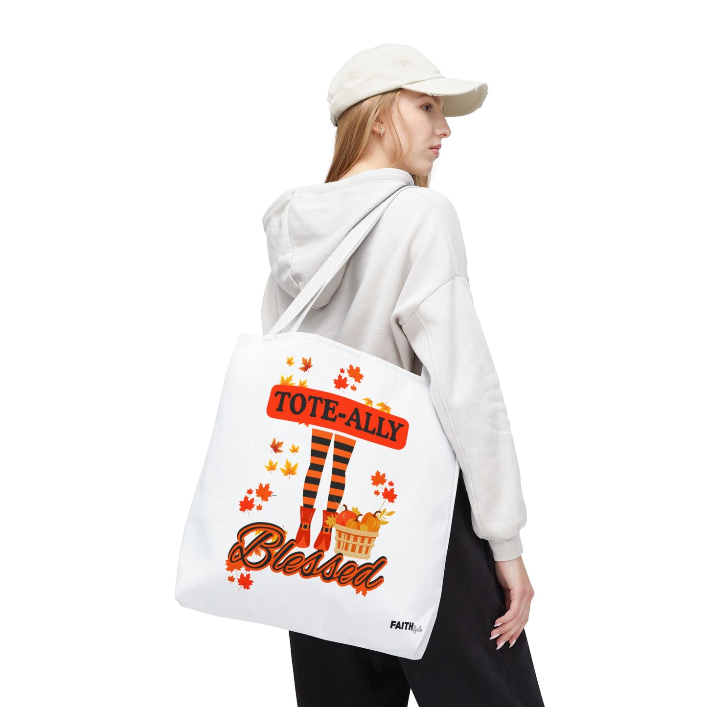 FaithStyles Blessed Holiday Tote Bag, Autumn Tote, Fall Accessories, Gift for Her, Seasonal Shopping Bag, Cute Grocery Bag