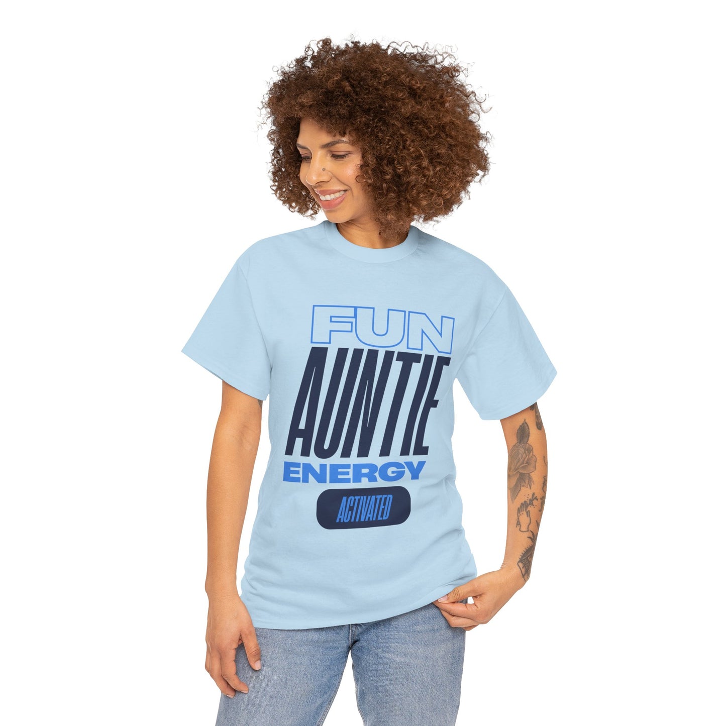 Fun Auntie Energy Activated Tee - Perfect Gift for Cool Aunts, Casual Wear, Gifting, Family Celebrations, Aunt's Day