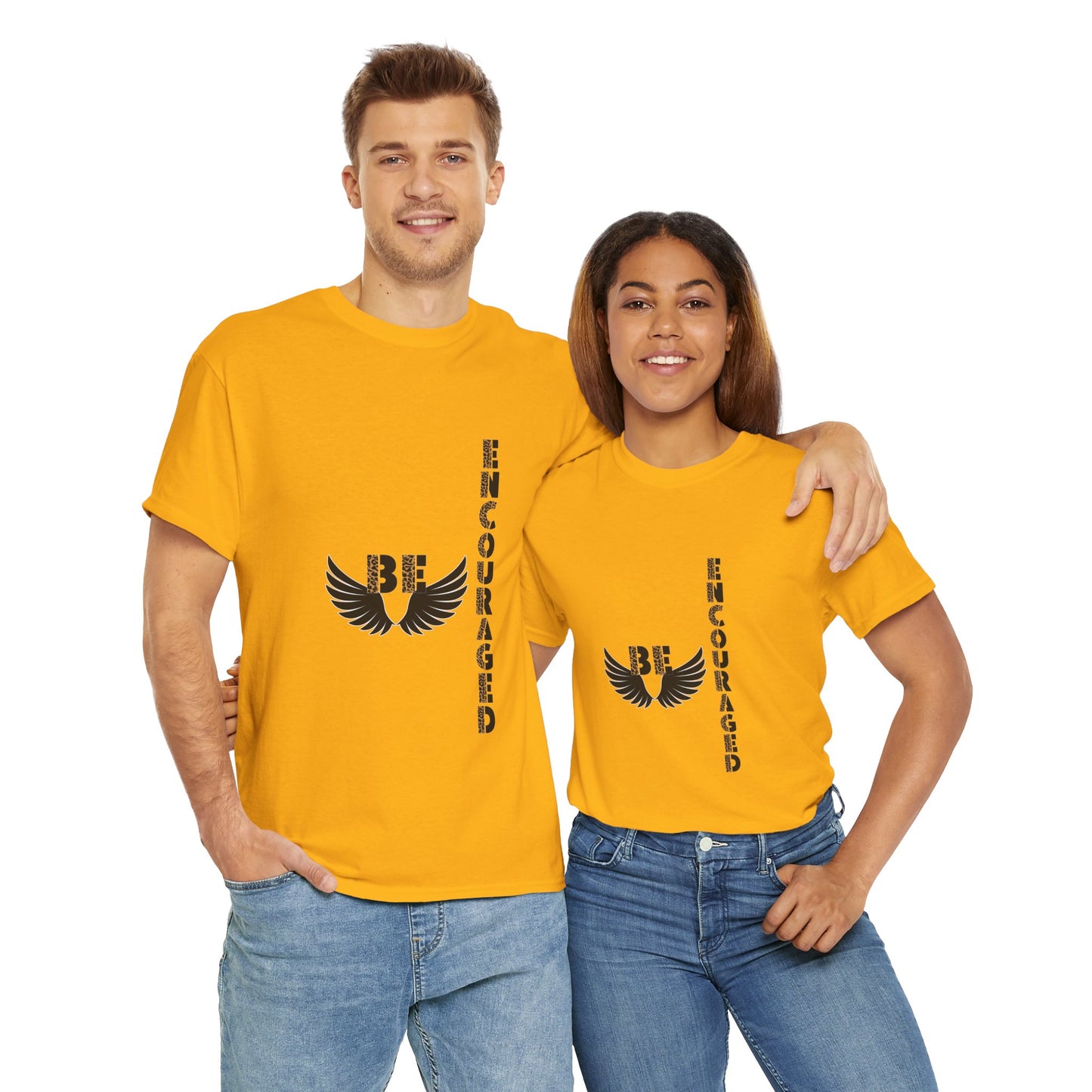 Be Encouraged Unisex Heavy Cotton T-shirt- Inspirational Gift, Motivational Shirt, Casual Wear, Everyday Reminder, Uplifting Apparel