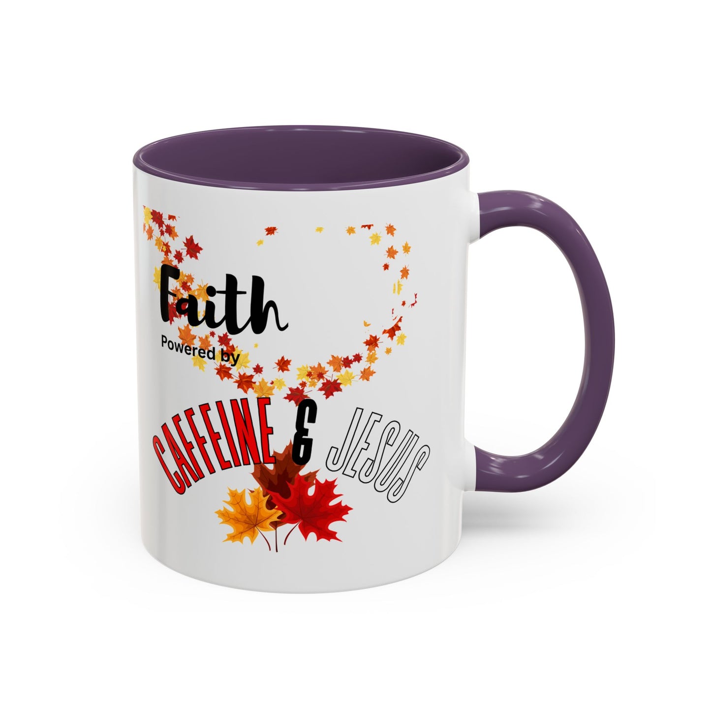 Faith & Caffeine Fall Coffee Mug | Perfect for Autumn Lovers, Thanksgiving Gift, Religious Coffee Cup, Inspirational Drinkware, Cozy Vibes