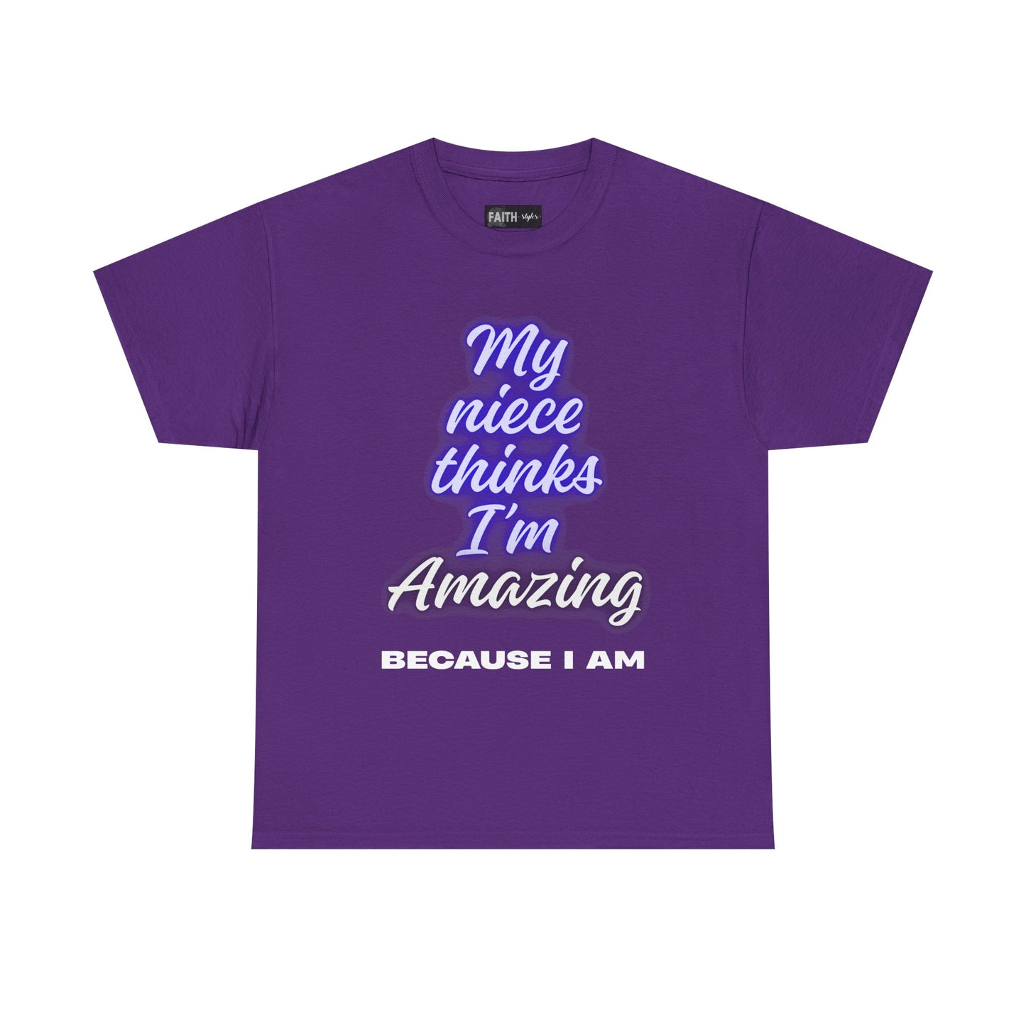 Unisex Heavy Cotton Tee - "My niece thinks I’m Amazing" T-Shirt, Perfect Birthday Gift, Funny Family Tee, Gift for Aunt