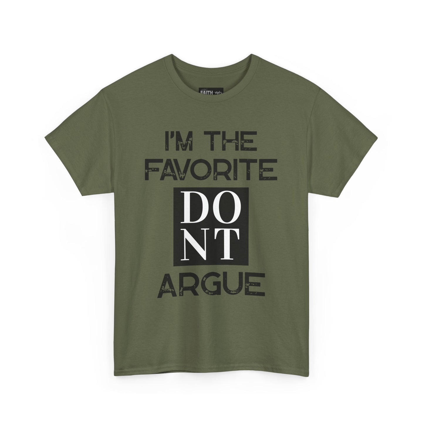 I'm the Favorite Unisex Heavy Cotton Tee, Funny Tee Shirt for Friends, Family Gift, Humor Top, Casual Wear, Birthday Gift, Everyday Comfort