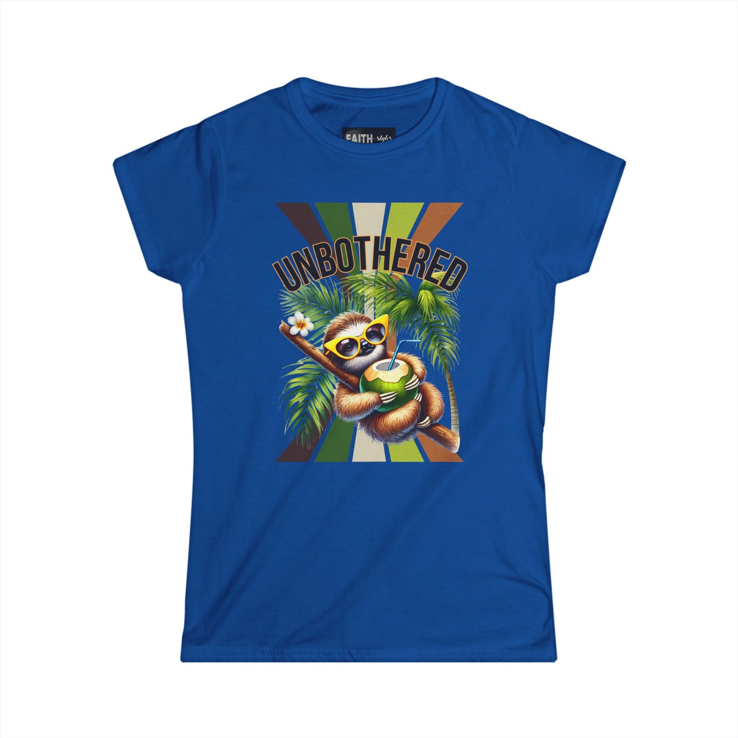 Unbothered Sloth Women's Softstyle Tee, Fun T-Shirt, Casual Wear, Vacation Outfit, Gift for Animal Lovers, Summer Top