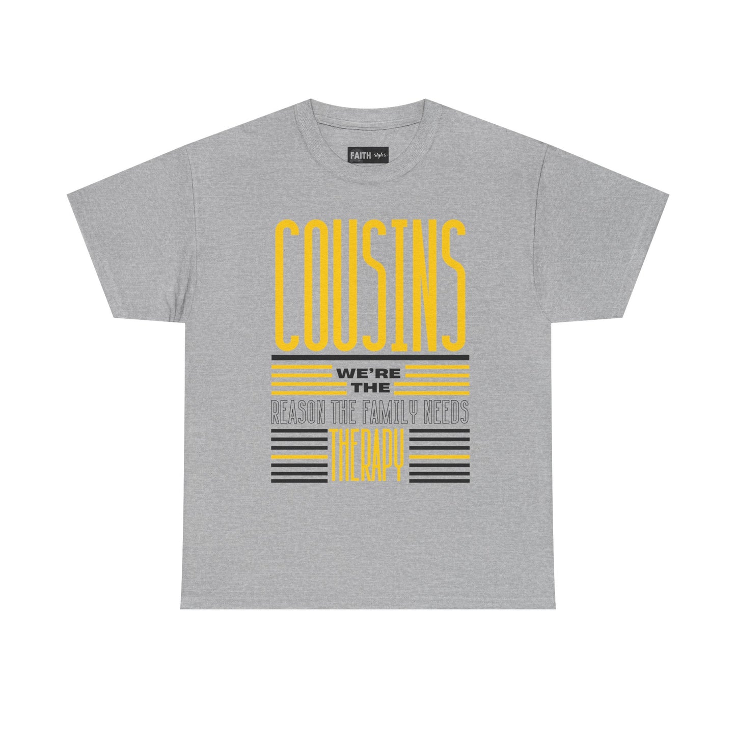 Cousins Therapy Tees, Family Reunion Shirt, Casual Wear, Gift for Cousins, Fun Family Quote Tee
