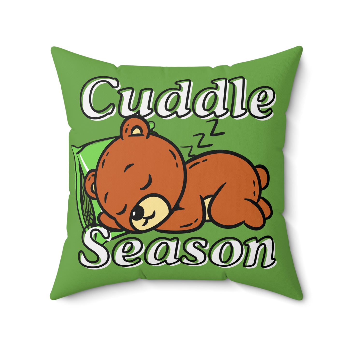Cuddle Season Pillow - Cozy Home Decor, Great for Fall and Winter, Gift for Bear Lovers, Kids Room, Relaxation
