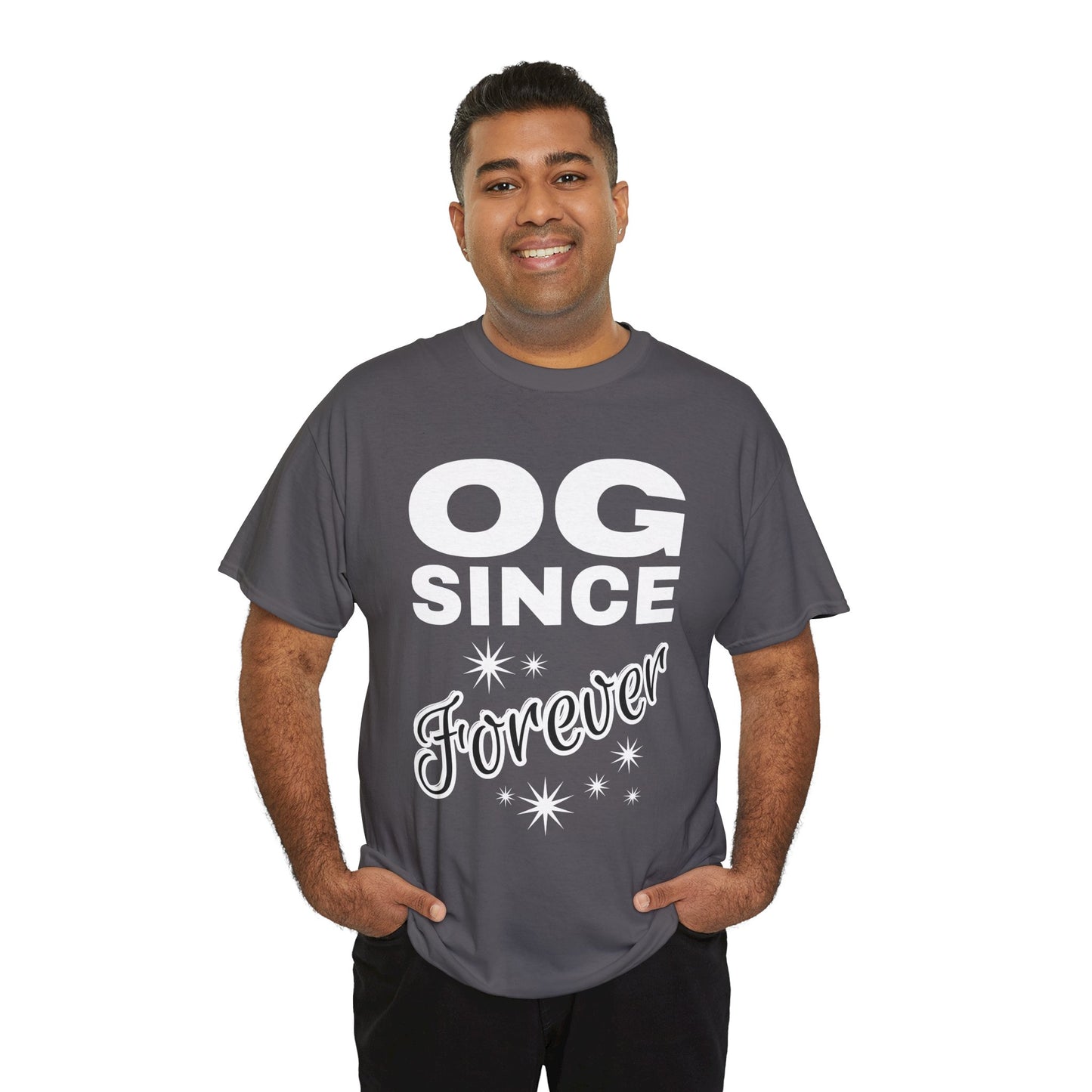 Grandpa Heavy Cotton Tee - OG Since Forever, Casual Tee, Trendy Graphic Shirt, Gift for Friends, Streetwear Fashion