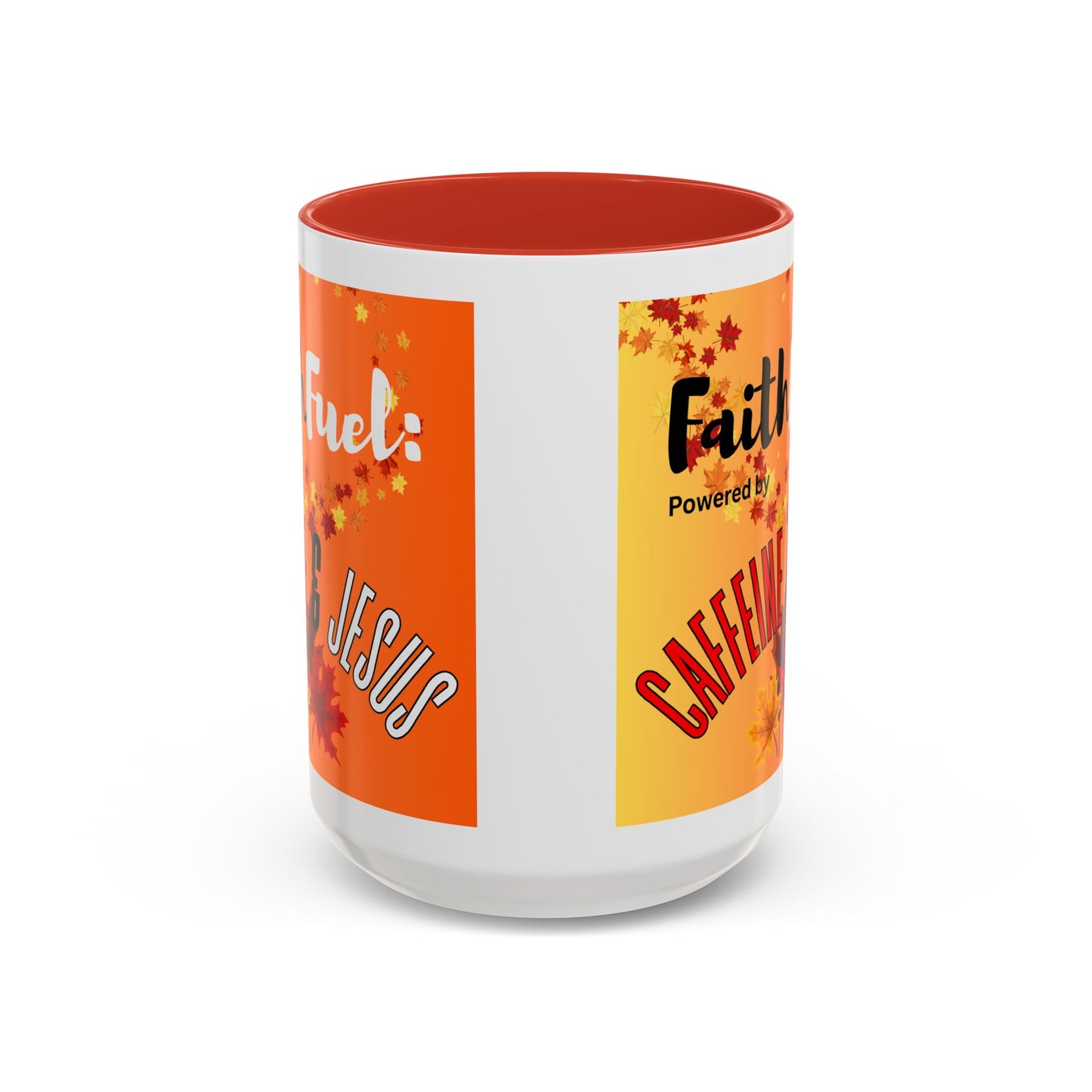 FaithFuel Caffeine & Jesus Mug - Fall Coffee Cup, Inspirational Gift, Autumn Decor, Home Office Supplies, Religious Mug