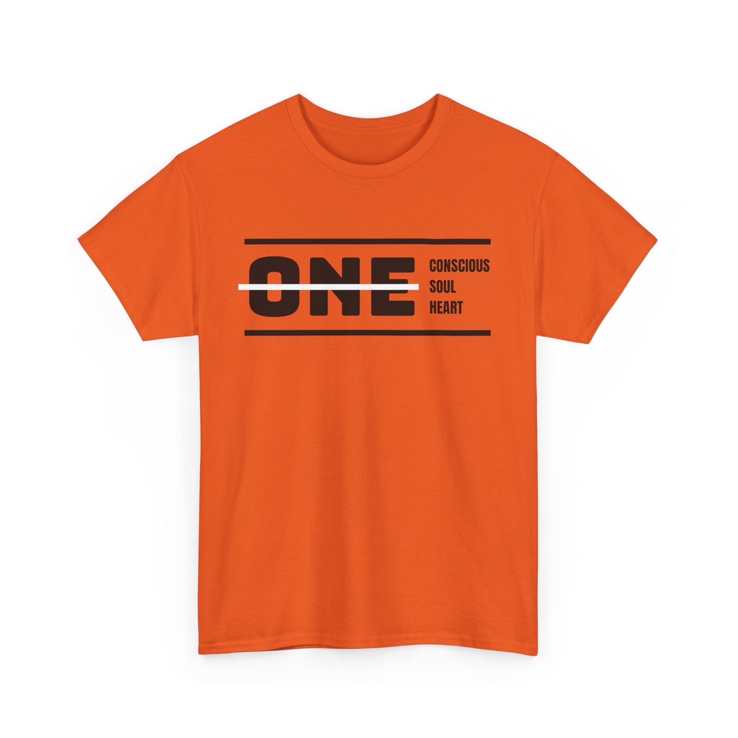 Male's Heavy Cotton Tee - 'ONE' Conscious Soul Heart | Casual Apparel, Gift for Mindfulness, Inspirational Wear, Summer Tee, Everyday Style