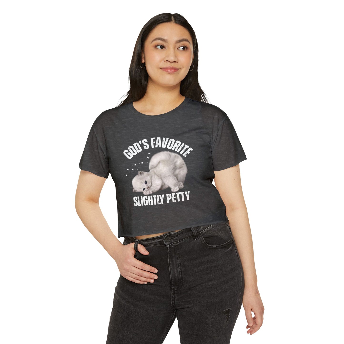 God's Favorite Slightly Petty Women's Festival Crop Top, Cute Summer Shirt, Fun Graphic Tee, Festival Outfit, Trendy Streetwear