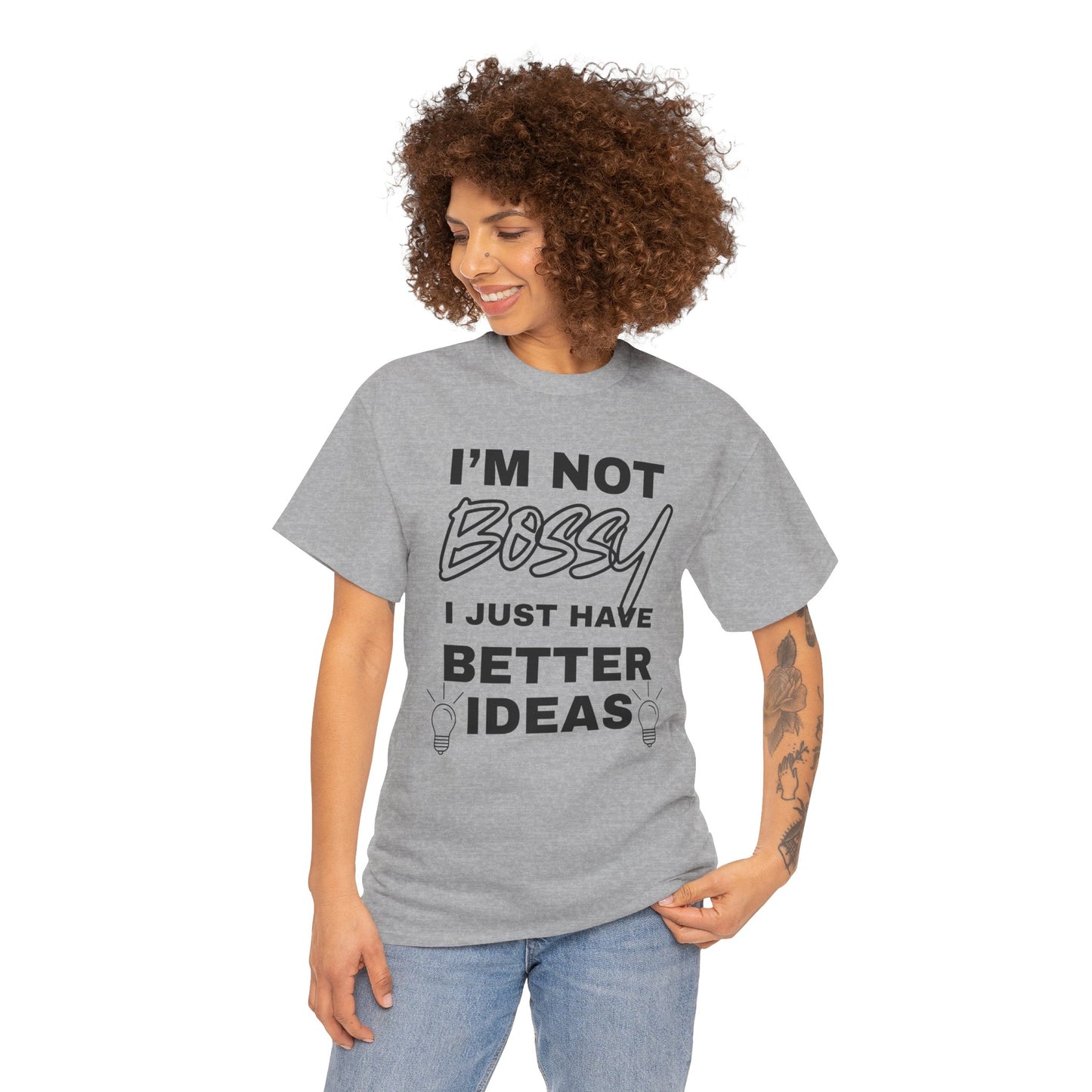 Funny Unisex Heavy Cotton Tee - I'm Not Bossy, Gift for Her, Empowerment Shirt, Casual Wear, Friendship Gift, Birthday Present