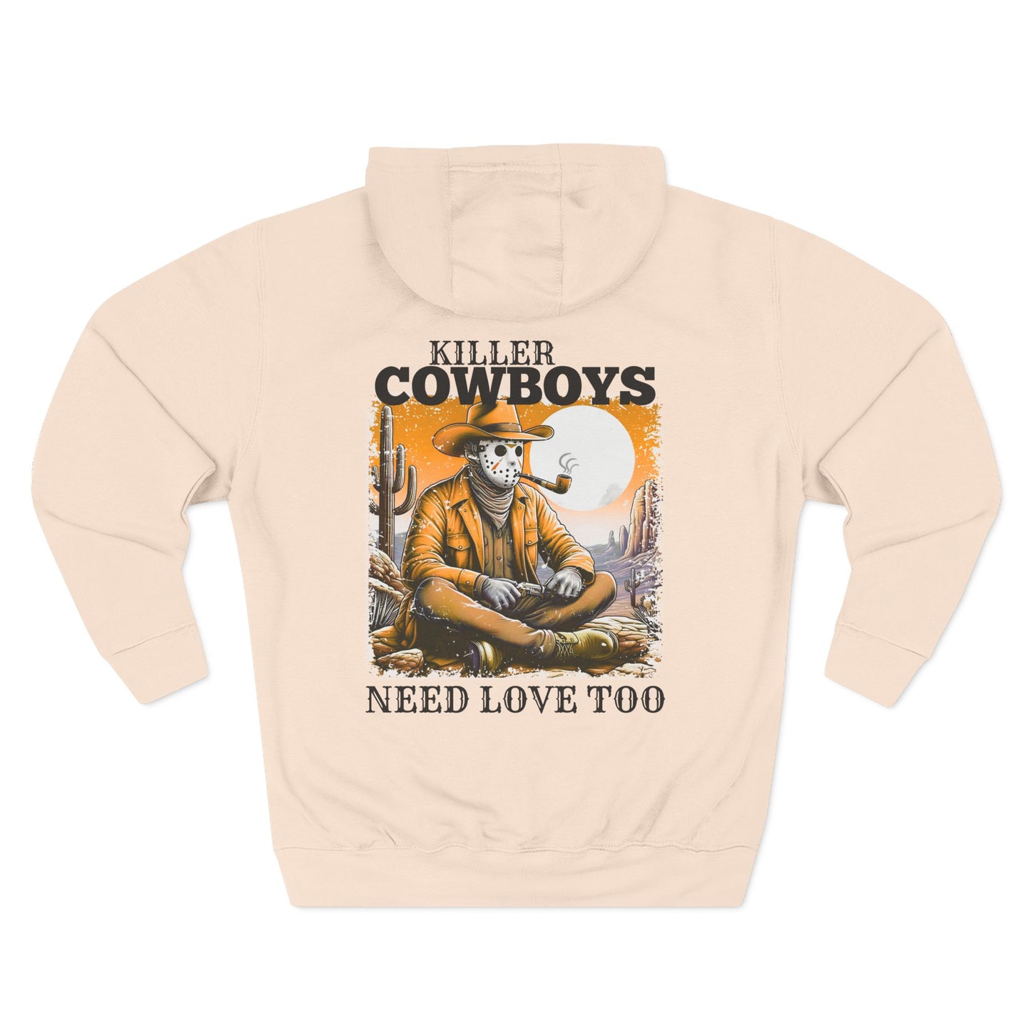 Three-Panel Fleece Hoodie-Front & Back Images