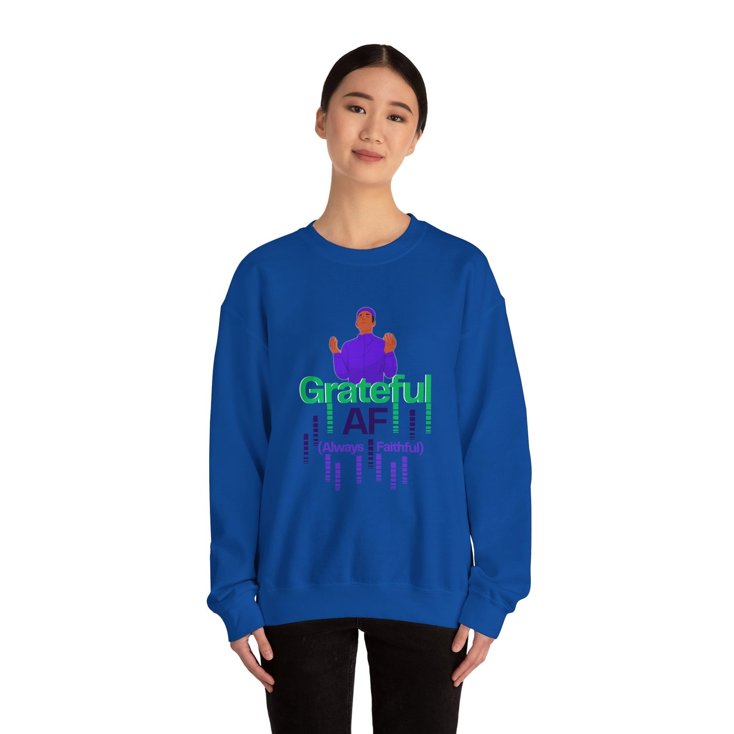 Male Grateful AF Unisex Crewneck Sweatshirt | Cozy Gift for Friends, Thanksgiving Apparel, Everyday Comfort, Gratitude Expression